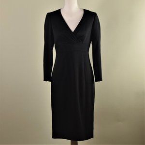 J.Crew 100% Wool Simple V-Neck Black LBD